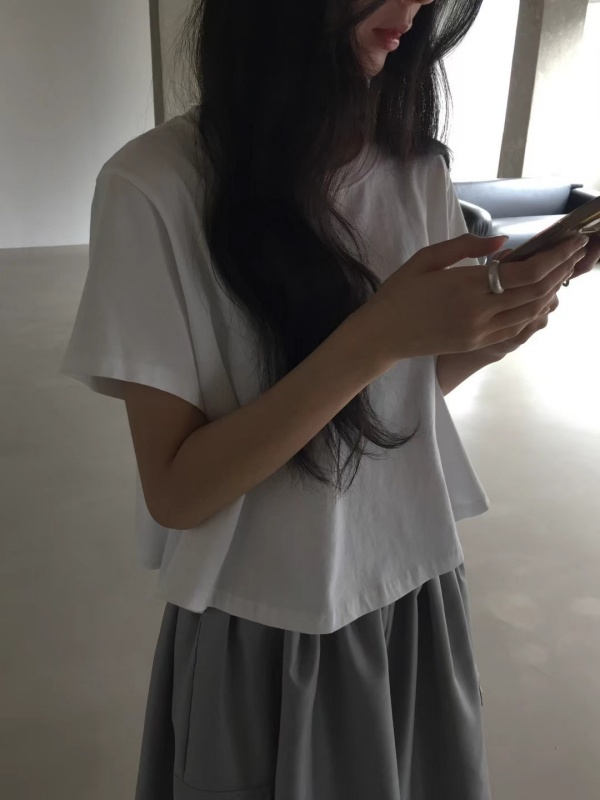 韓 小傘狀素色上衣 2色 size