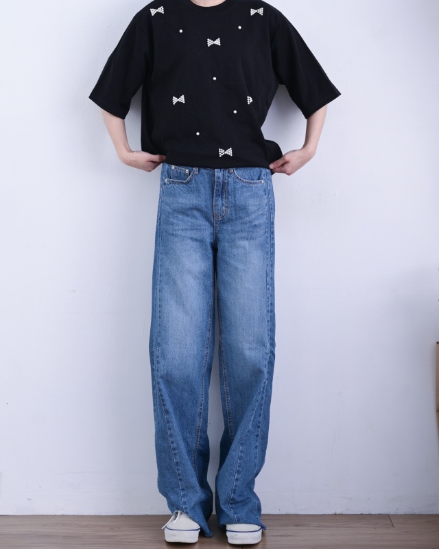 韓 珍珠蝴蝶結上衣 2色 size