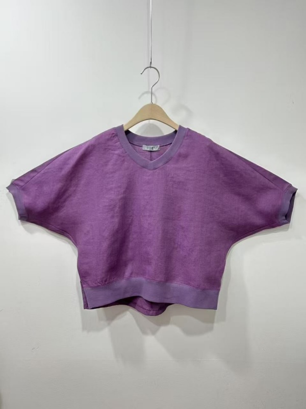 韓  V領棉麻上衣 3色 size