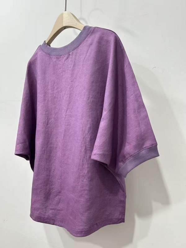 韓  V領棉麻上衣 3色 size
