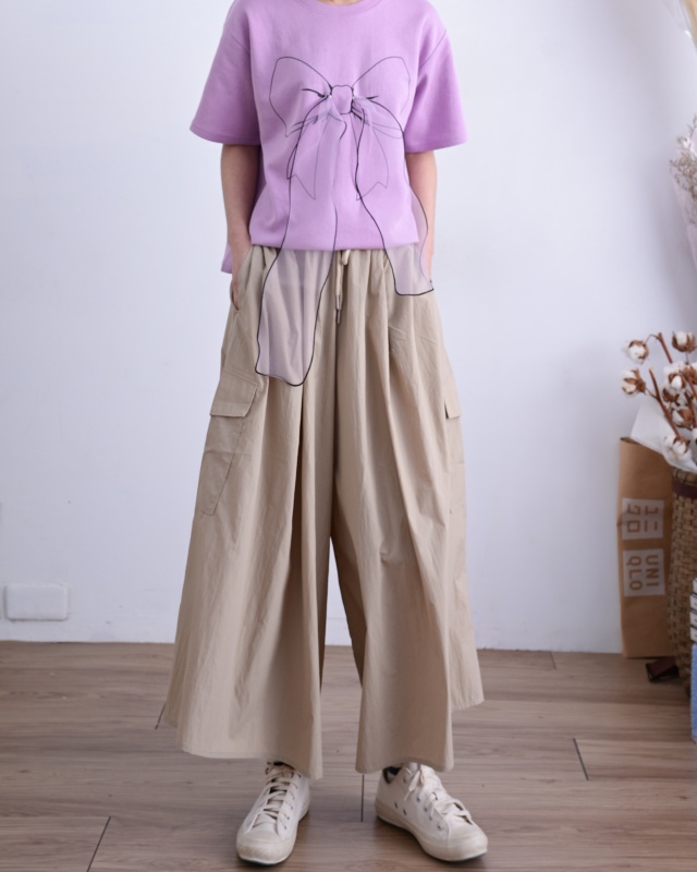 韓 網紗蝴蝶結上衣 2色 size