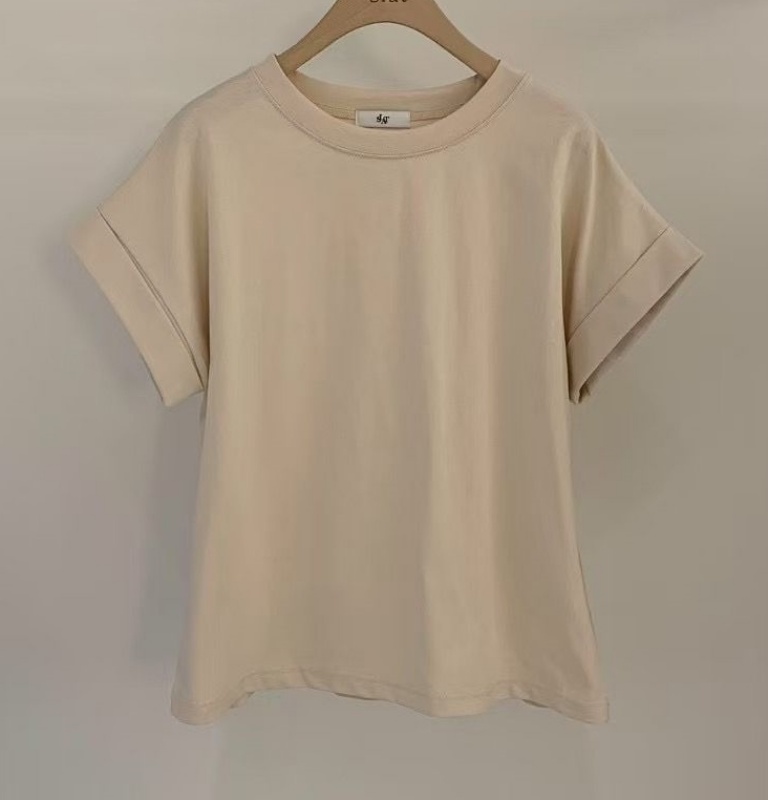 韓 袖反摺素色上衣 10色 size