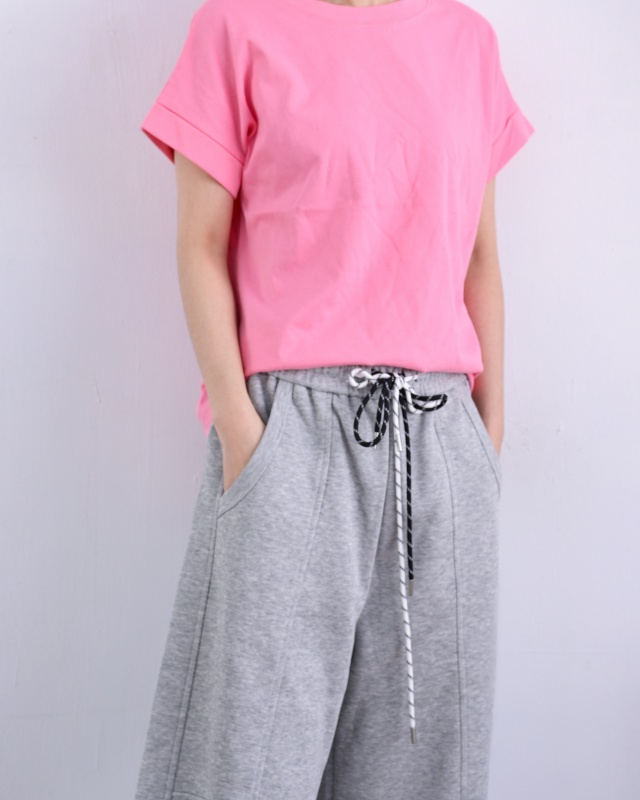 韓 袖反摺素色上衣 10色 size