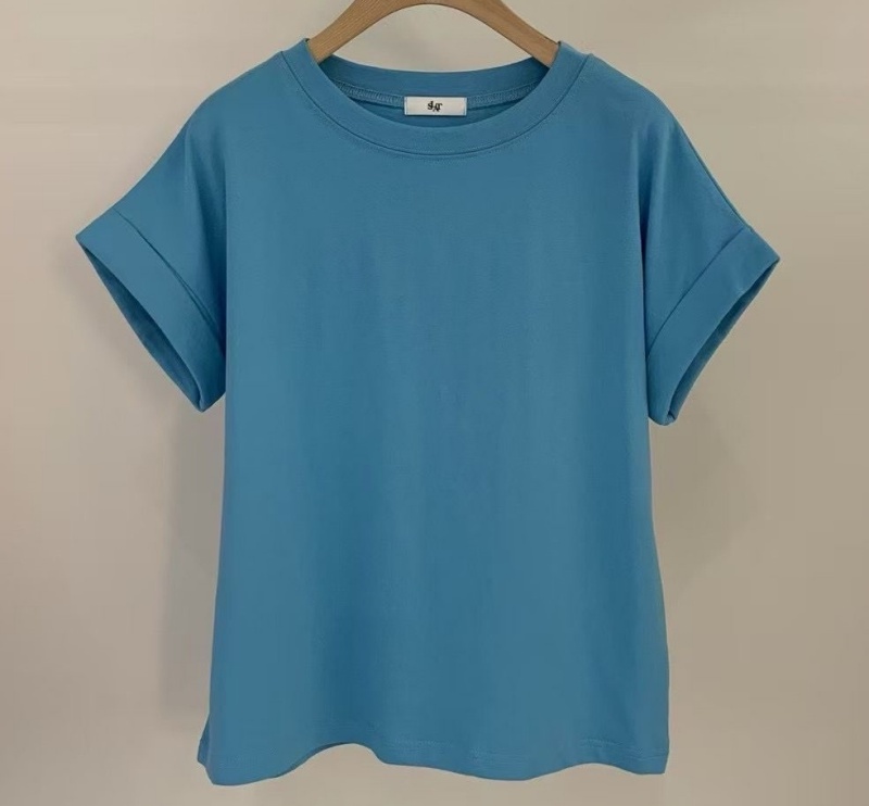 韓 袖反摺素色上衣 10色 size
