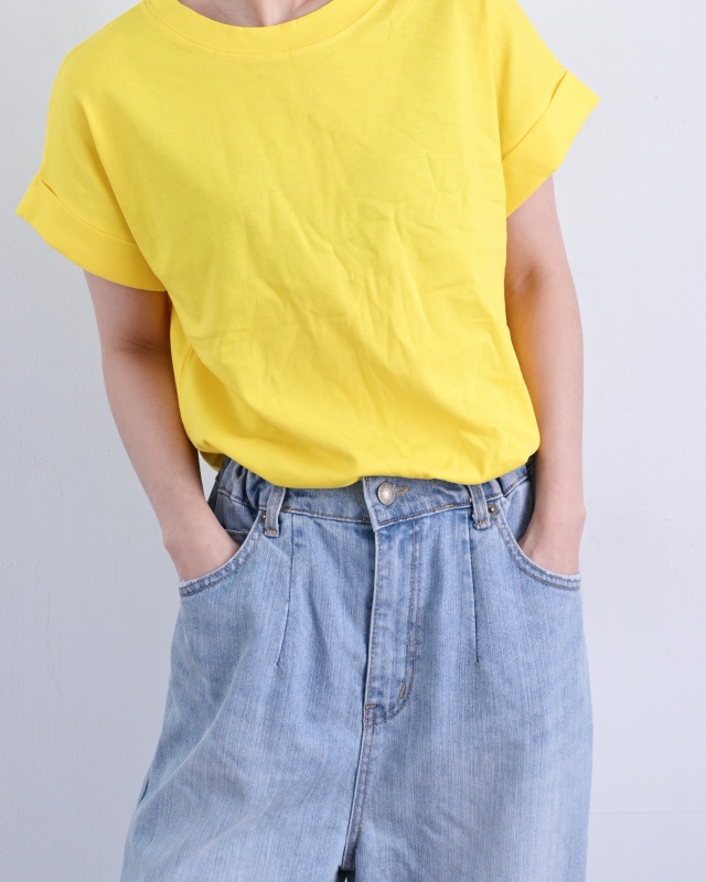 韓 袖反摺素色上衣 10色 size