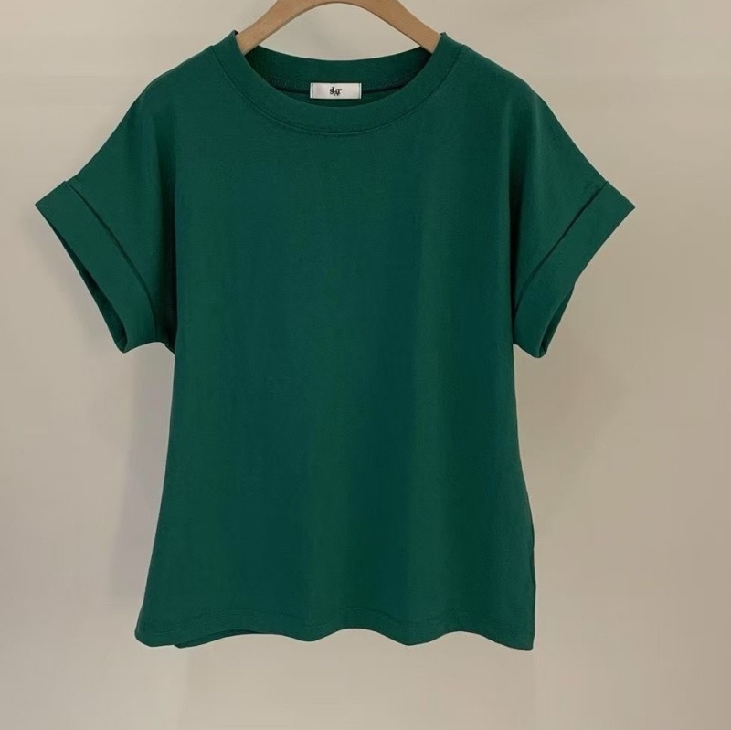 韓 袖反摺素色上衣 10色 size