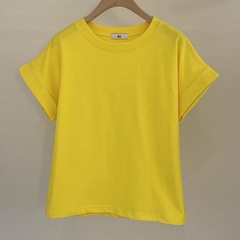 韓 袖反摺素色上衣 10色 size