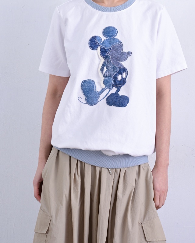 韓 牛仔拚卡通人物上衣 size