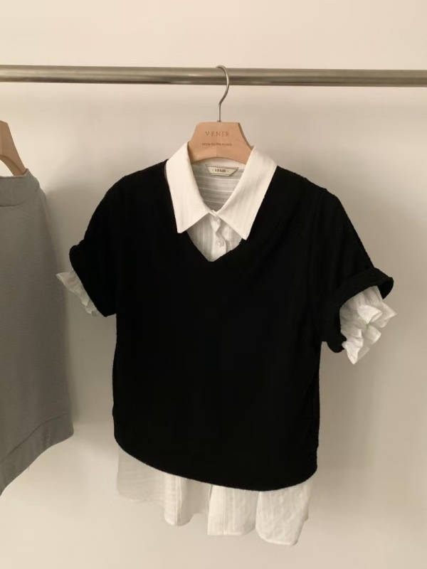 韓 小V領上衣 3色 size