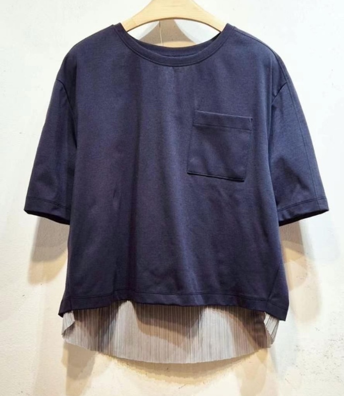 韓 背岔假兩件式上衣 2色 size
