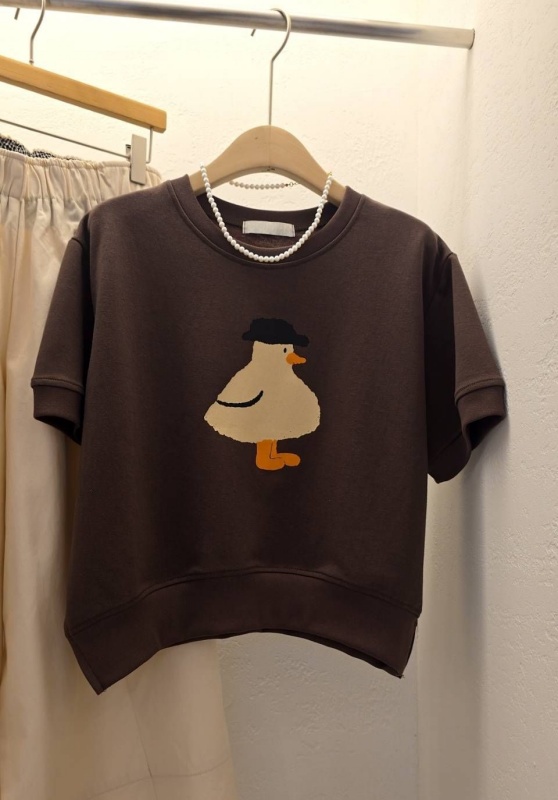 韓 戴帽鴨短版上衣 2色 size