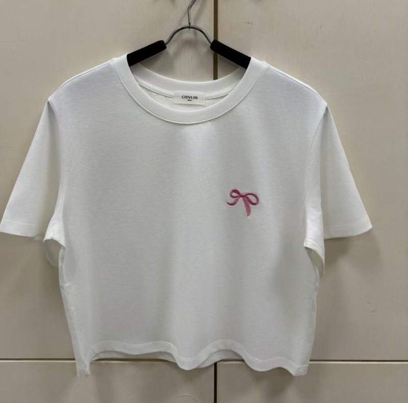 韓 蝴蝶結短版素上衣 8色 size