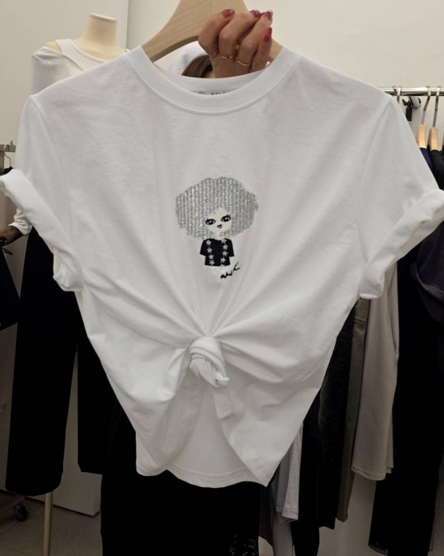 韓 亮片爆炸頭上衣 2色 size