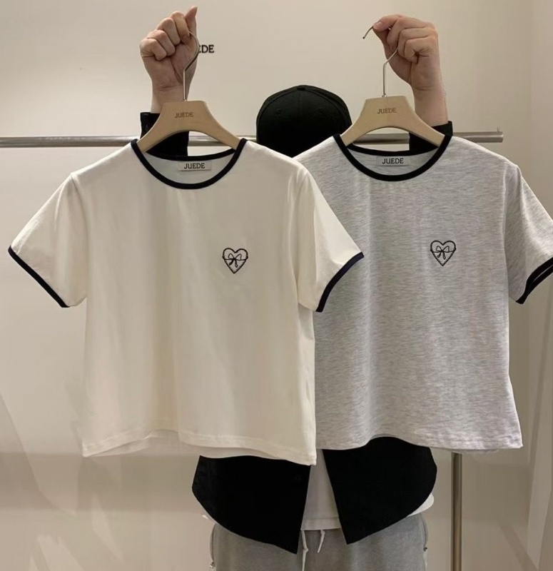 韓 小愛心蝴蝶結上衣 2色 size