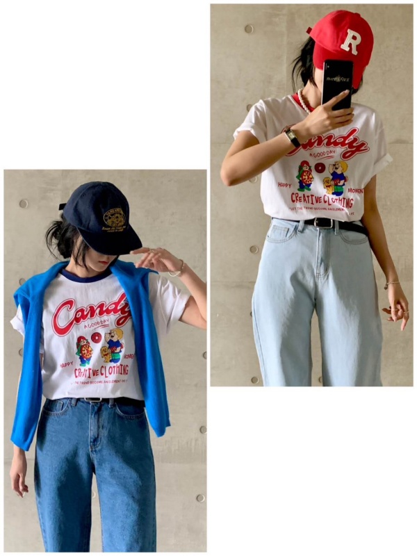 韓 復古卡通上衣 2色