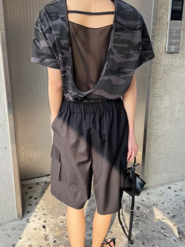 韓 背一線假兩件式上衣 4色