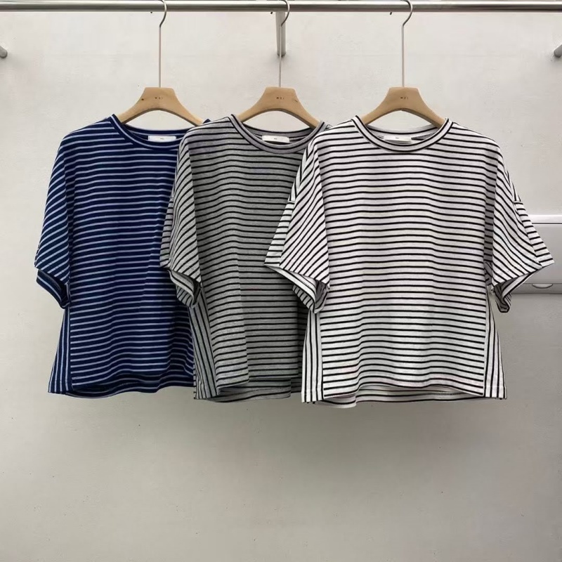 韓 橫條側直條上衣 3色 size