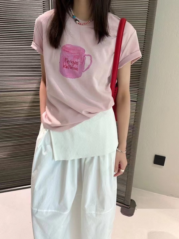 韓 英文字杯子上衣 5色 size
