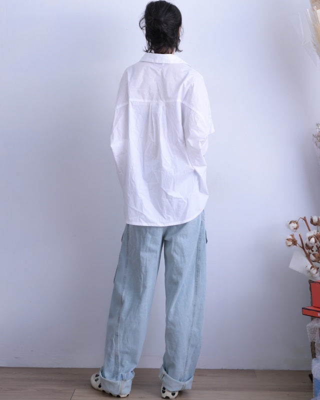 韓 有領小V上衣 size