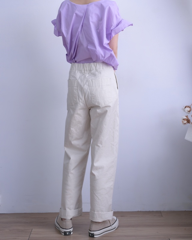韓 荷葉袖背衩上衣 2色 size