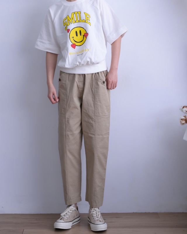 韓 黃笑臉上衣 2色 size