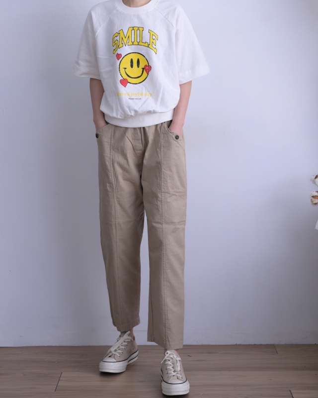 韓 黃笑臉上衣 2色 size