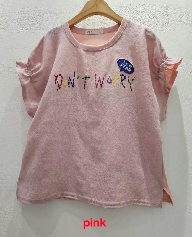 韓 袖抓褶英文字上衣 3色 size