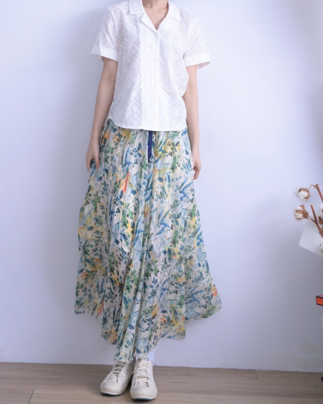 韓 燒花襯衫 size