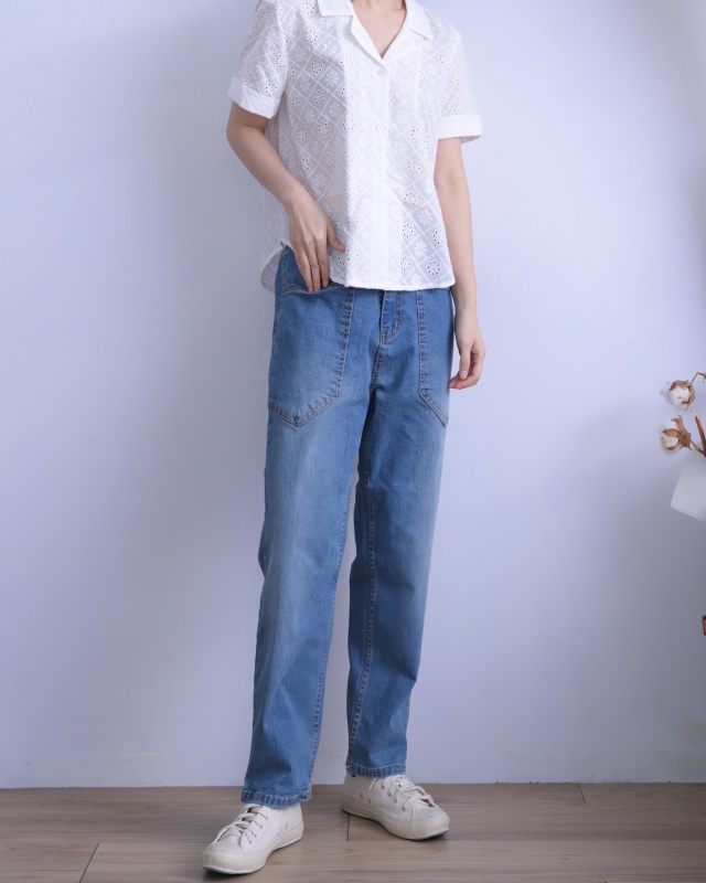 韓 燒花襯衫 size