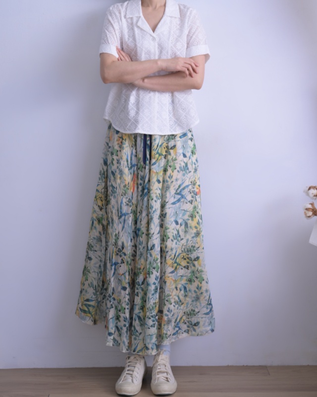 韓 燒花襯衫 size