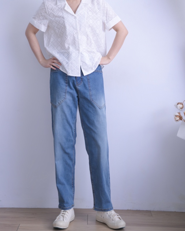 韓 燒花襯衫 size
