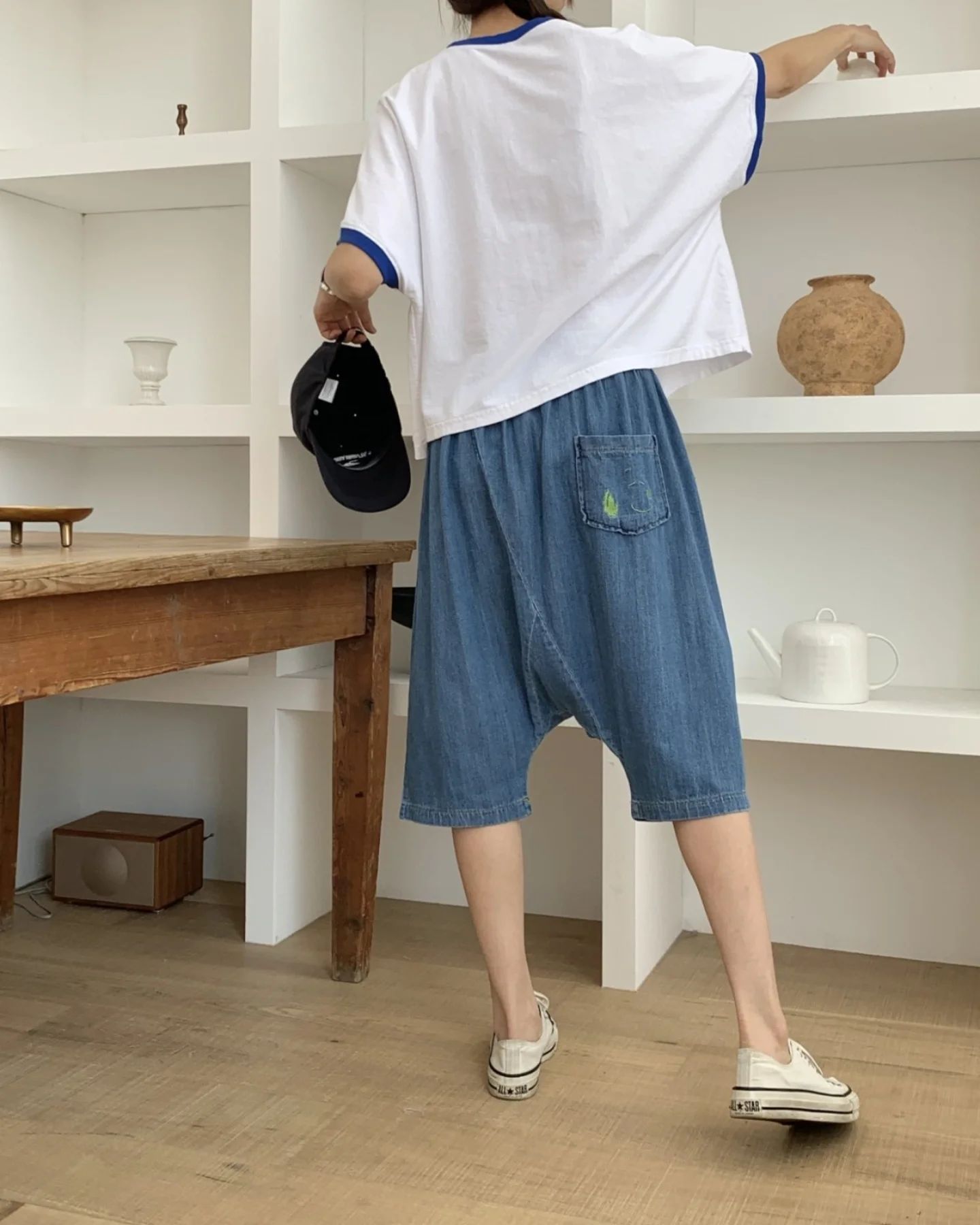 韓 領配色狗狗跳繩上衣 3色 size