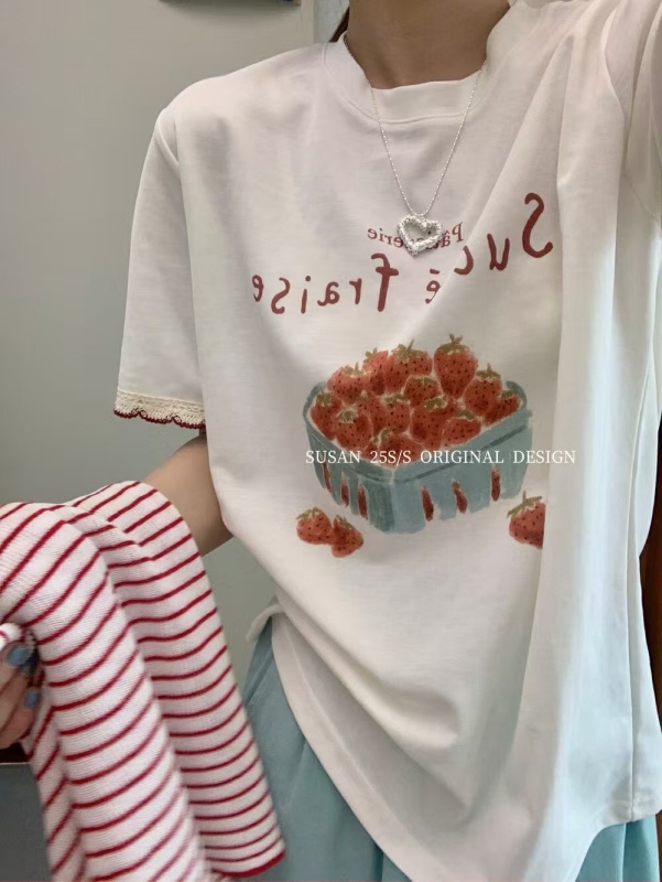 韓 一盆草莓上衣 2色 size