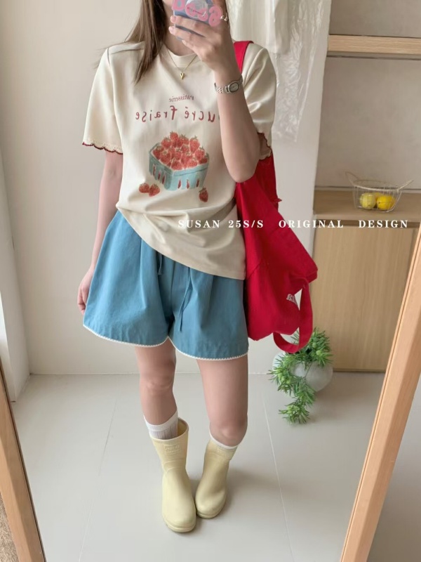 韓 一盆草莓上衣 2色 size