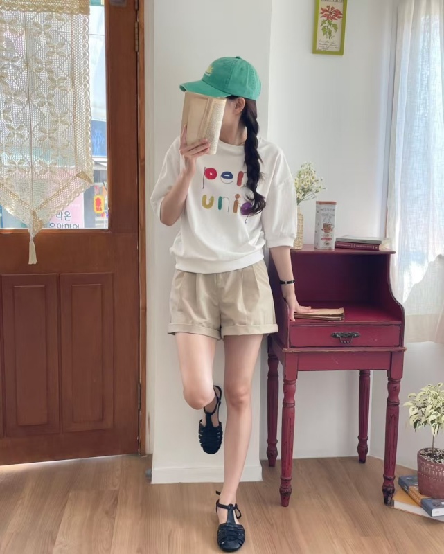 韓 彩色英文字上衣 2色 size