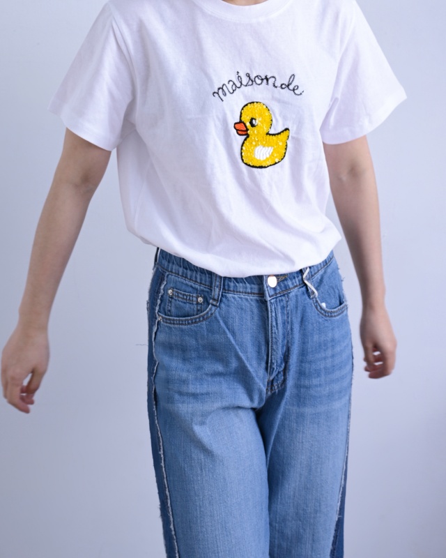 韓 亮片黃鴨上衣 2色 size