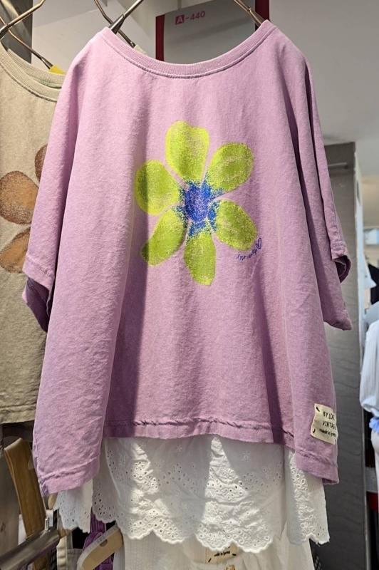 韓 手繪風一朵花上衣 2色 size