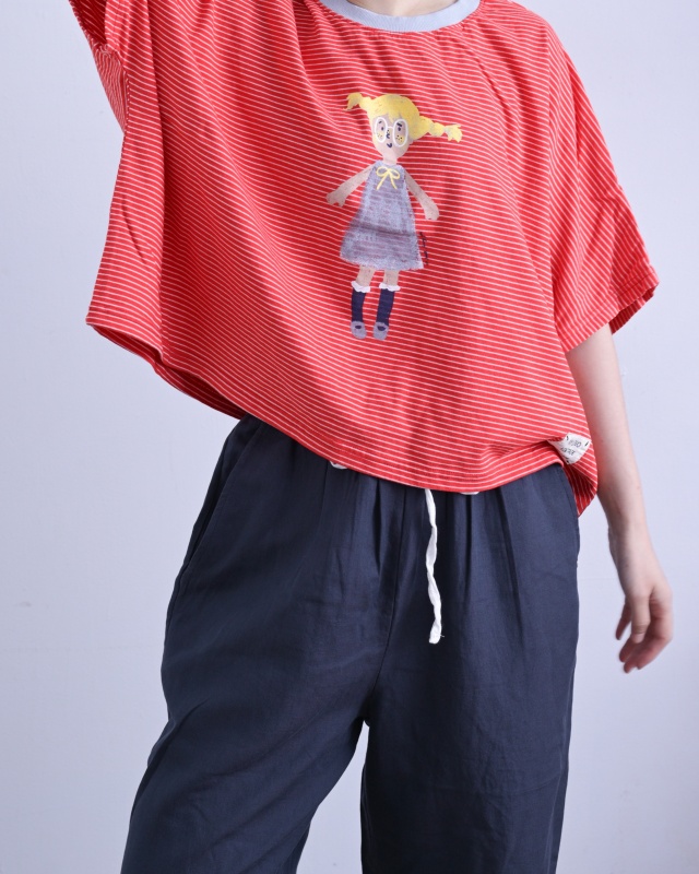 韓 辮子女孩條文上衣 3色 size