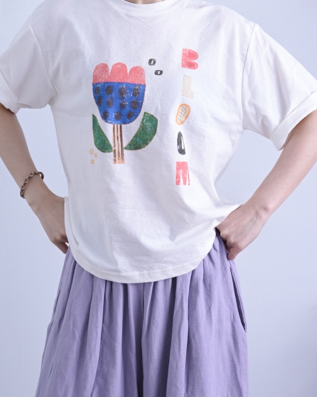 韓 卡通鬱金香花上衣 size