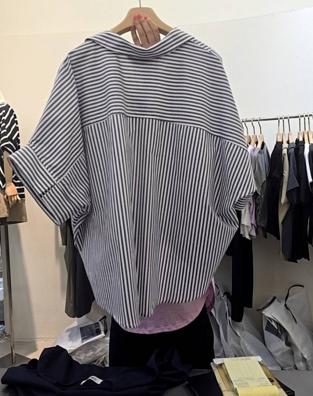韓 下抓褶有領上衣 3色 size