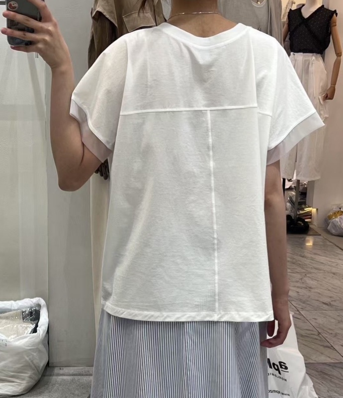 韓 袖接網紗上衣 5色 size