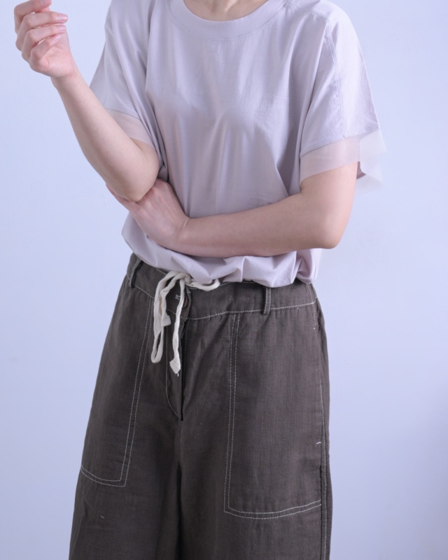 韓 袖接網紗上衣 5色 size
