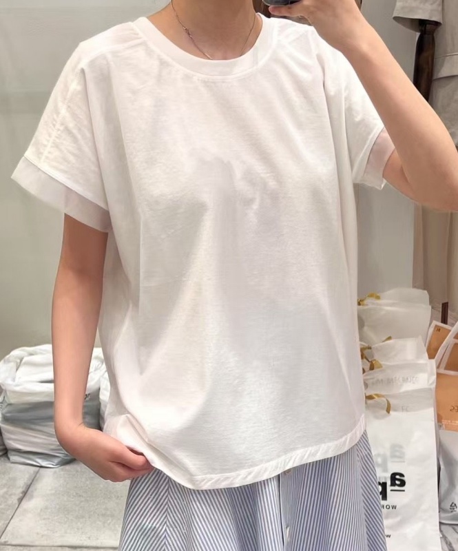 韓 袖接網紗上衣 5色 size
