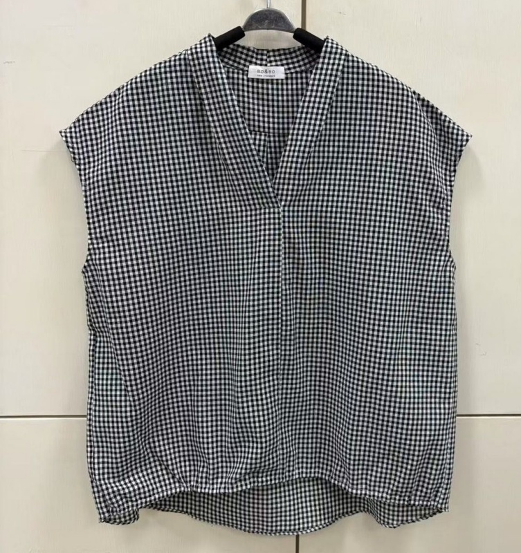 韓 V領小格文上衣 size
