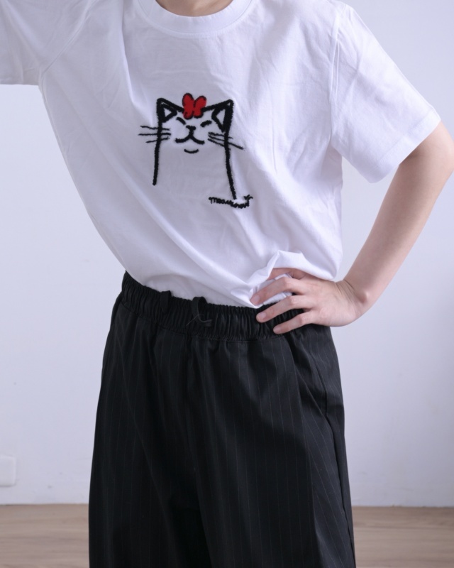 韓 蝴蝶與喵上衣 4色 size