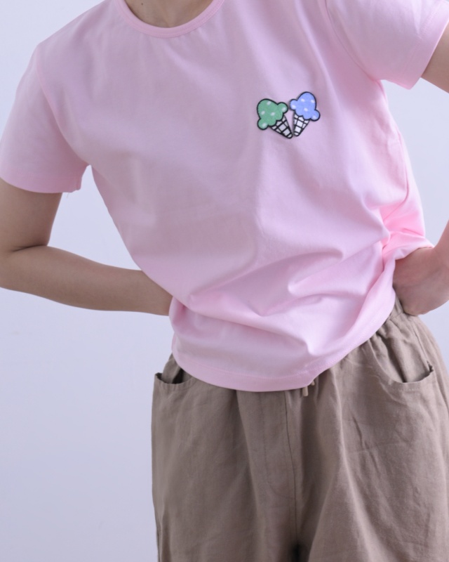 韓 兩隻冰淇淋上衣 6色 size