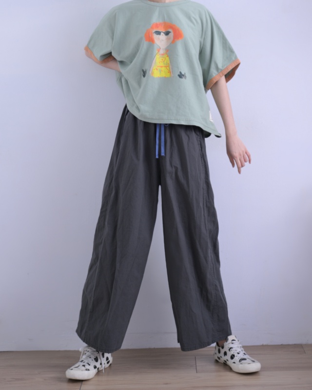 韓 袖配色女孩上衣 3色 size