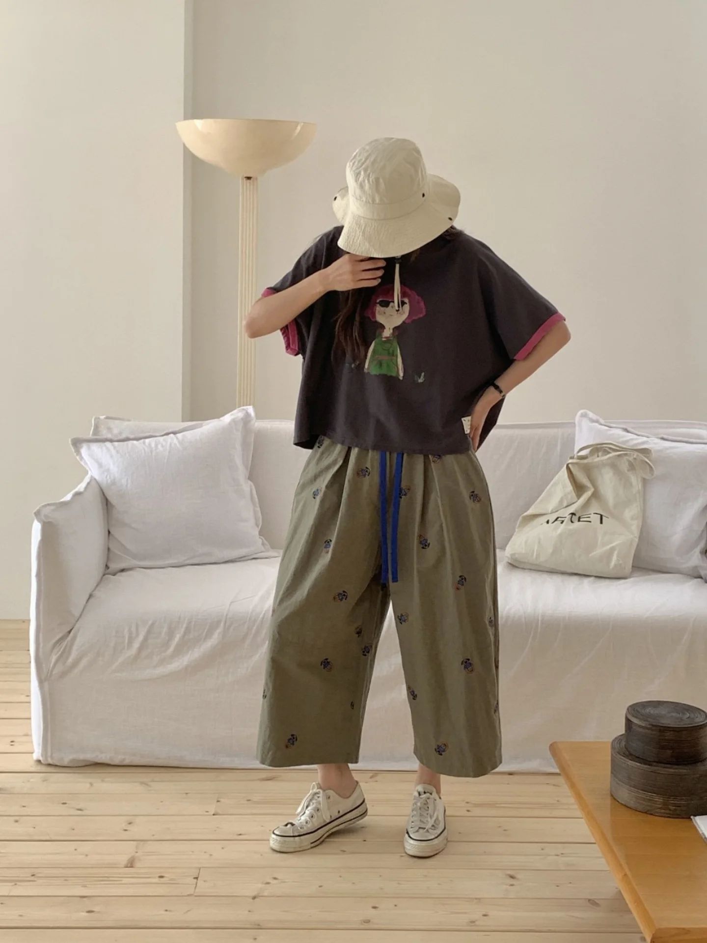 韓 袖配色女孩上衣 3色 size