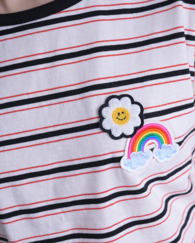 韓 彩虹條文上衣 4色 size