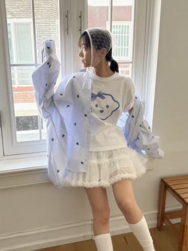 韓 戴蝴蝶結狗上衣 2色 size